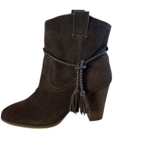 Dolce Vita Melah Western Ankle Boot  Brown Suede